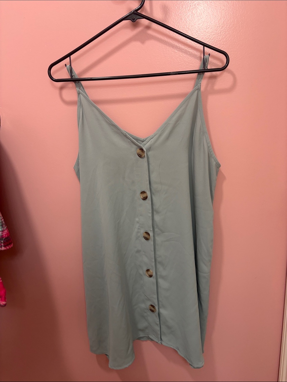 Zenana Outfitters Sage Green V-Neck Spaghetti Strap Tunic/mini dress